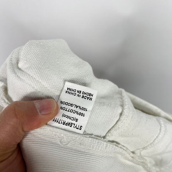 Papermoon Small S White Strapless Denim Romper Shorts Cotton Pockets Chic - Picture 11 of 11